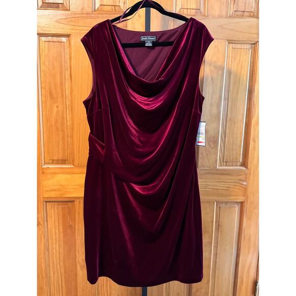 Jessica Howard Plus Velvet Mini Cocktail Party Dress Red Size 18W NEW w/tags - Picture 3 of 7
